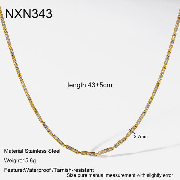 Wholesale Ins Style Geometric Drop Shape Heart Flower Stainless Steel Necklace With 18K Gold Vacuum Real Gold Plating In Pvd Furnace For Women