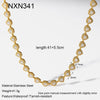 Wholesale Ins Style Geometric Drop Shape Heart Flower Stainless Steel Necklace With 18K Gold Vacuum Real Gold Plating In Pvd Furnace For Women