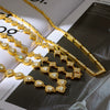 Wholesale Ins Style Geometric Drop Shape Heart Flower Stainless Steel Necklace With 18K Gold Vacuum Real Gold Plating In Pvd Furnace For Women