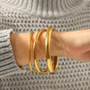 Wholesale Ins Style Geometric Electroplated Stainless Steel Ring Bracelet Light Luxury Jewelry
