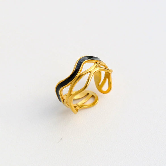Wholesale Ins Style Geometric Electroplated Stainless Steel Ring For Women