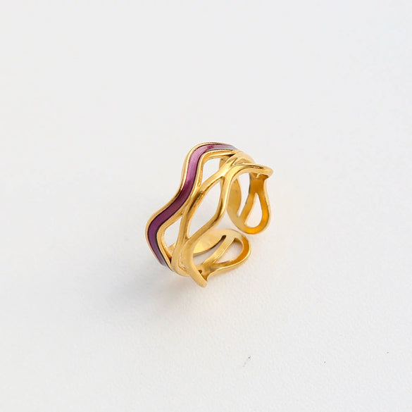 Wholesale Ins Style Geometric Electroplated Stainless Steel Ring For Women