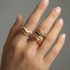 Wholesale Ins Style Geometric Electroplated Stainless Steel Ring For Women
