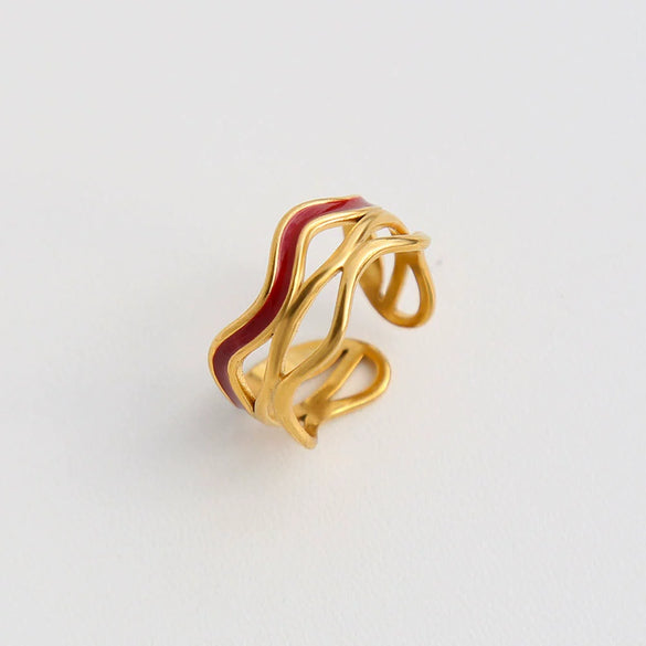 Wholesale Ins Style Geometric Electroplated Stainless Steel Ring For Women