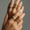 Wholesale Ins Style Geometric Electroplated Stainless Steel Ring For Women