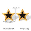 Wholesale Ins Style Geometric Fivepointed Star Electroplated Stainless Steel Earrings For Women