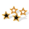 Wholesale Ins Style Geometric Fivepointed Star Electroplated Stainless Steel Earrings For Women