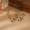 Wholesale Ins Style Geometric Heart Shape Electroplated Stainless Steel Earrings For Women