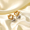 Wholesale Ins Style Geometric Heart Shape Electroplated Stainless Steel Earrings For Women