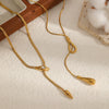 Wholesale Ins Style Geometric 18K Gold Electroplated Round Snake Blade Chain Necklace For Women