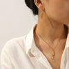 Wholesale Ins Style Geometric Koi And Carp Jewelry Stainless Steel 18K Gold Plated Pendant Necklace And Earrings For Women