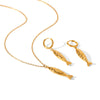 Wholesale Ins Style Geometric Koi And Carp Jewelry Stainless Steel 18K Gold Plated Pendant Necklace And Earrings For Women
