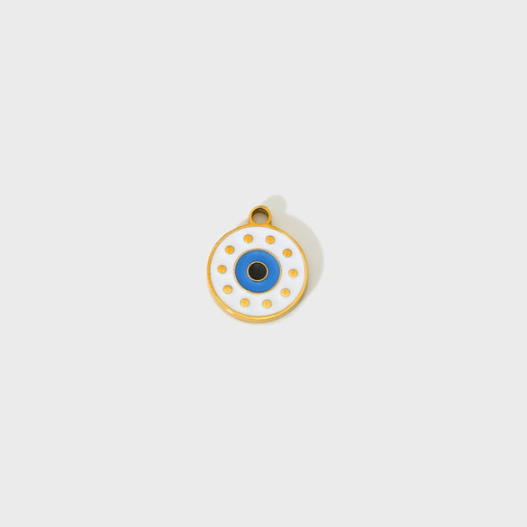 Wholesale Ins Style Geometric Oil Dripping Return Pattern Peach Heart Round Devil's Eye Stainless Steel Pendant Jewelry Accessory Hanging Ornament