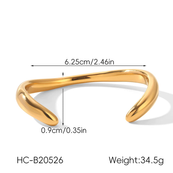 Wholesale Ins Style Geometric Open Bracelet Stainless Steel 18K Gold Electroplated Jewelry Accessories