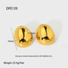 Wholesale Ins Style Geometric Round Beanshaped 18K Goldplated Stainless Steel Earrings For Women
