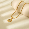 Wholesale Ins Style Geometric Round Water Drop Pendant Stainless Steel And Titanium Steel Necklace 18K Gold Plated For Women