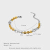 Wholesale Ins Style Geometric Stainless Steel Braided Bead Colorblocking 18K Gold Plated Waterproof Bracelet For Women