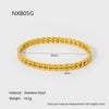Wholesale Ins Style Geometric Stainless Steel Double Layer Bracelet With 18K Gold Electroplating For Women