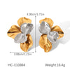 Wholesale Ins Style Geometric Stainless Steel Earrings With Heart Flower Wave Rhombus Drop Star Shapes Electroplated For Women