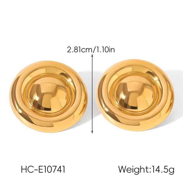 Wholesale Ins Style Geometric Stainless Steel Earrings With Heart Flower Wave Rhombus Drop Star Shapes Electroplated For Women