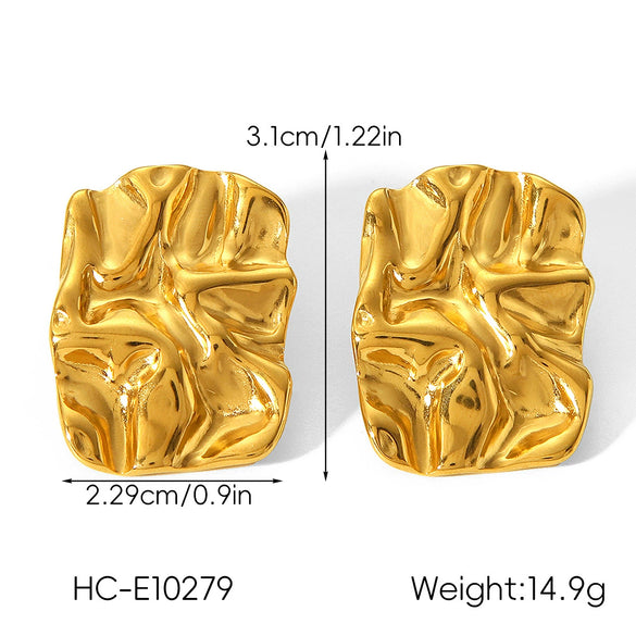 Wholesale Ins Style Geometric Stainless Steel Earrings With Heart Flower Wave Rhombus Drop Star Shapes Electroplated For Women