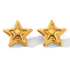 Wholesale Ins Style Geometric Stainless Steel Earrings With Heart Flower Wave Rhombus Drop Star Shapes Electroplated For Women