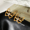 Wholesale Ins Style Geometric Stainless Steel Electroplated Butterfly Stud Earrings For Women