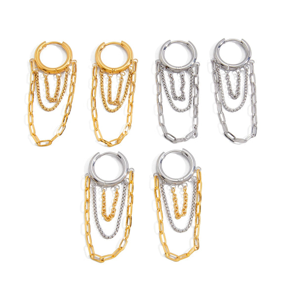 Wholesale Ins Style Geometric Stainless Steel Electroplated Earrings For Women