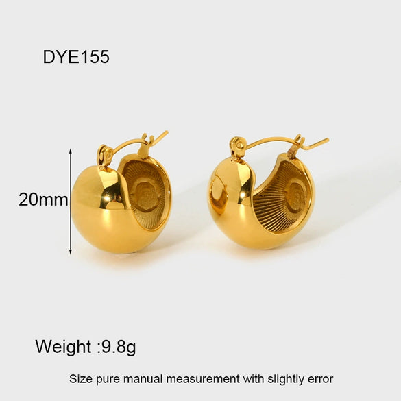Wholesale Ins Style Geometric Stainless Steel 18K Gold Plated Hollow Spherical Earrings For Women
