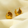 Wholesale Ins Style Geometric Stainless Steel 18K Gold Plated Hollow Spherical Earrings For Women