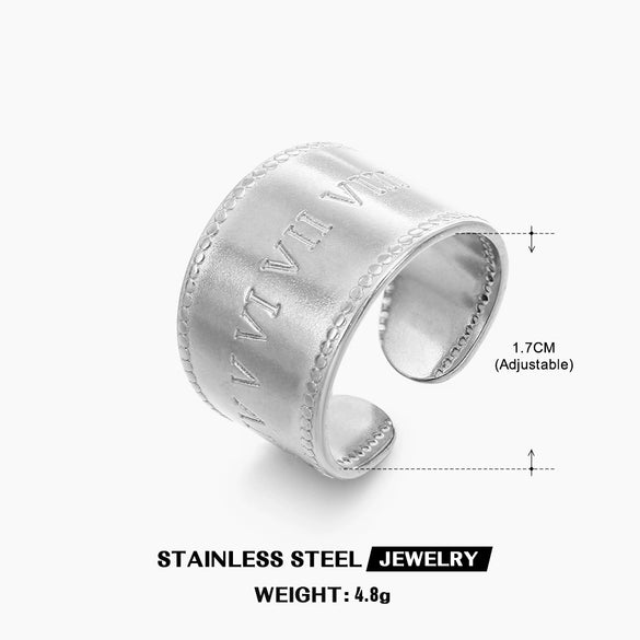 Wholesale Ins Style Geometric Stainless Steel 18K Gold Plated Opening Adjustable Ladies Ring