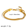 Wholesale Ins Style Geometric Stainless Steel 18K Gold Vacuum Plated Women's Bracelet