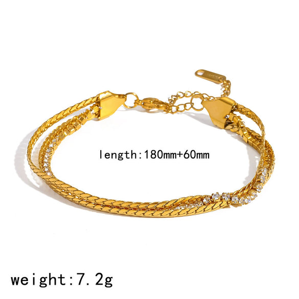 Wholesale Ins Style Geometric Stainless Steel 18K Gold Vacuum Plated Women's Bracelet