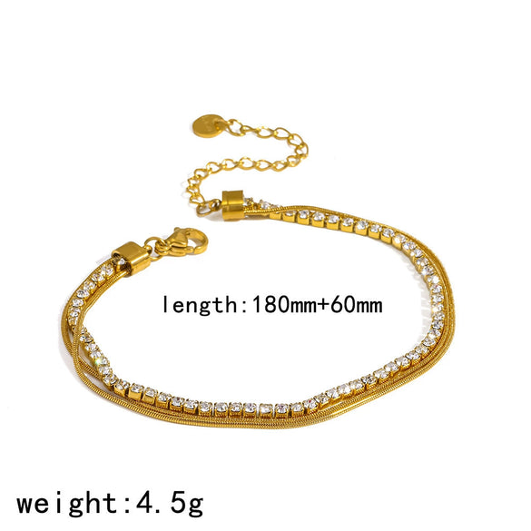 Wholesale Ins Style Geometric Stainless Steel 18K Gold Vacuum Plated Women's Bracelet
