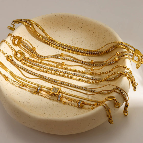 Wholesale Ins Style Geometric Stainless Steel 18K Gold Vacuum Plated Women's Bracelet