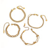 Wholesale Ins Style Geometric Stainless Steel Women's Bracelet Inlaid With Zircon Vacuum Plated 18K Gold