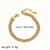Wholesale Ins Style Geometric Stainless Steel Women's Bracelet Inlaid With Zircon Vacuum Plated 18K Gold