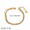 Wholesale Ins Style Geometric Stainless Steel Women's Bracelet Inlaid With Zircon Vacuum Plated 18K Gold
