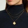 Wholesale Ins Style Geometric Sun Compass Pendant Stainless Steel Necklace Gold Plated For Women
