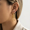 Wholesale Ins Style Geometric Titanium Steel Electroplated Women's Earrings With Chain Tassel