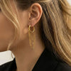 Wholesale Ins Style Geometric Titanium Steel Electroplated Women's Earrings With Chain Tassel