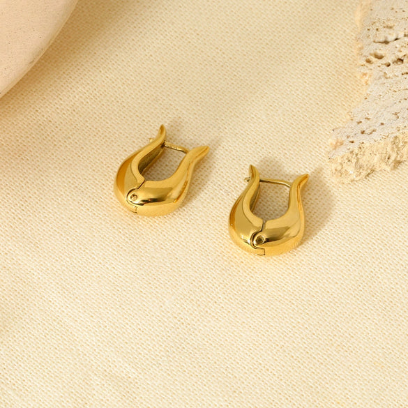 Wholesale Ins Style Geometric Ushaped Stainless Steel 18K Gold Plated Earrings For Women