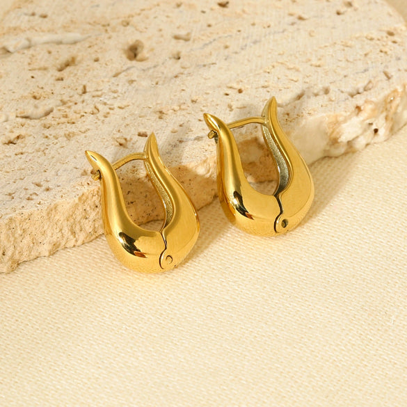Wholesale Ins Style Geometric Ushaped Stainless Steel 18K Gold Plated Earrings For Women