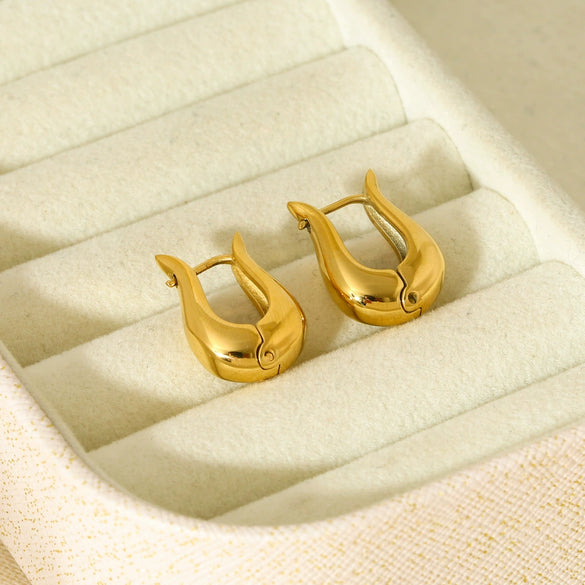 Wholesale Ins Style Geometric Ushaped Stainless Steel 18K Gold Plated Earrings For Women