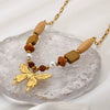 Wholesale Ins Style Gold Plated Stainless Steel Animal Zodiac Geometric Butterfly Pendant Necklace For Women