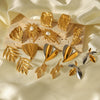 Wholesale Ins Style 18K Gold Electroplated Stainless Steel Geometric Leaf Earrings For Women