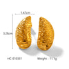 Wholesale Ins Style 18K Gold Electroplated Stainless Steel Geometric Leaf Earrings For Women