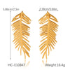 Wholesale Ins Style 18K Gold Electroplated Stainless Steel Geometric Leaf Earrings For Women