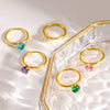 Wholesale Ins Style 18K Goldplated Stainless Steel Heartshaped Zircon Ring For Women