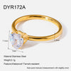 Wholesale Ins Style 18K Goldplated Stainless Steel Heartshaped Zircon Ring For Women
